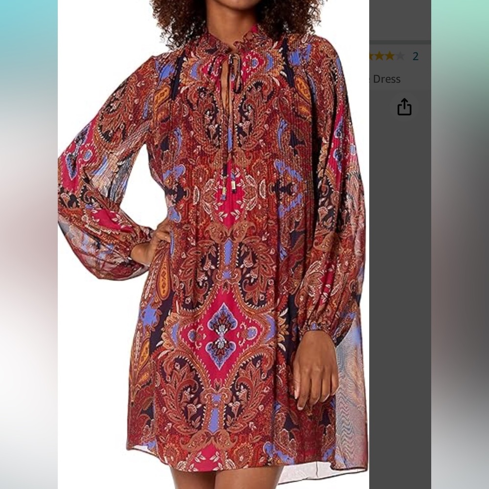 Vince Camuto boho flowy dress. Paisley floral. Size 2. NWT